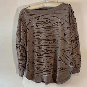 Democracy Animal Print Gray Sweater 1X